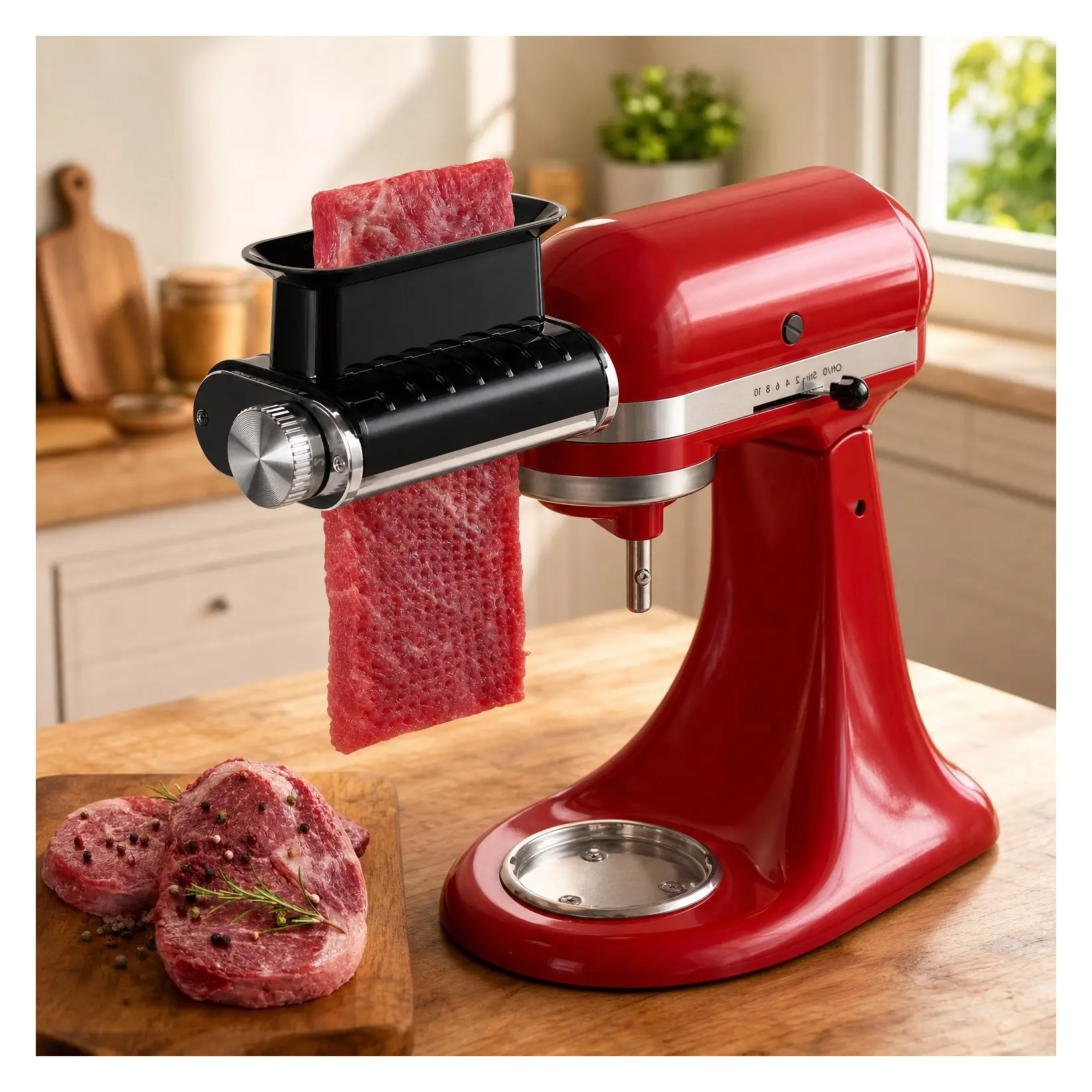 Adjustable Thickness Meat Tenderizer Attachment for Stand Mixers, Steak Cuber Tool, Dishwasher Safe, BPA-Free Food-Grade PlasticGift