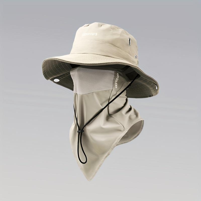 BIGWIG Unisex Sun Protection Hat with Neck Flap, Wide Brim Bucket Hat, Detachable Face Mask, Foldable Brim, Outdoor Sun Hat, Breathable Drawstring Closure, Fishing Hat, Suitable for Camping, Hiking, and Gardening