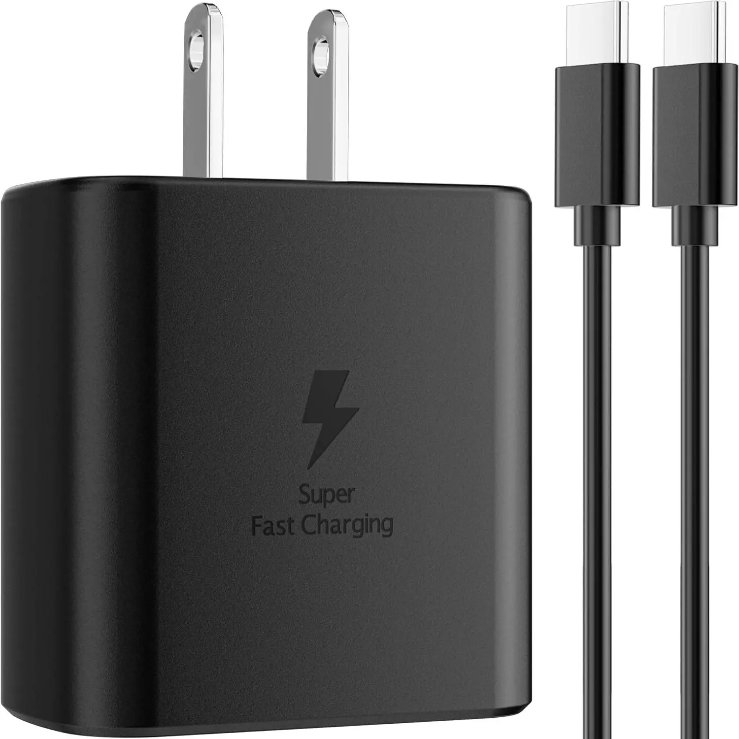 45W Super   Type C Chargers USB C Charger Block | for Galaxy S26 S25 S24 S23 S22 S21/Phone 17/16/16 Pro Max/15/15 Pro Max/15 Plus-Black,with Long 6FT USB-C  Cables