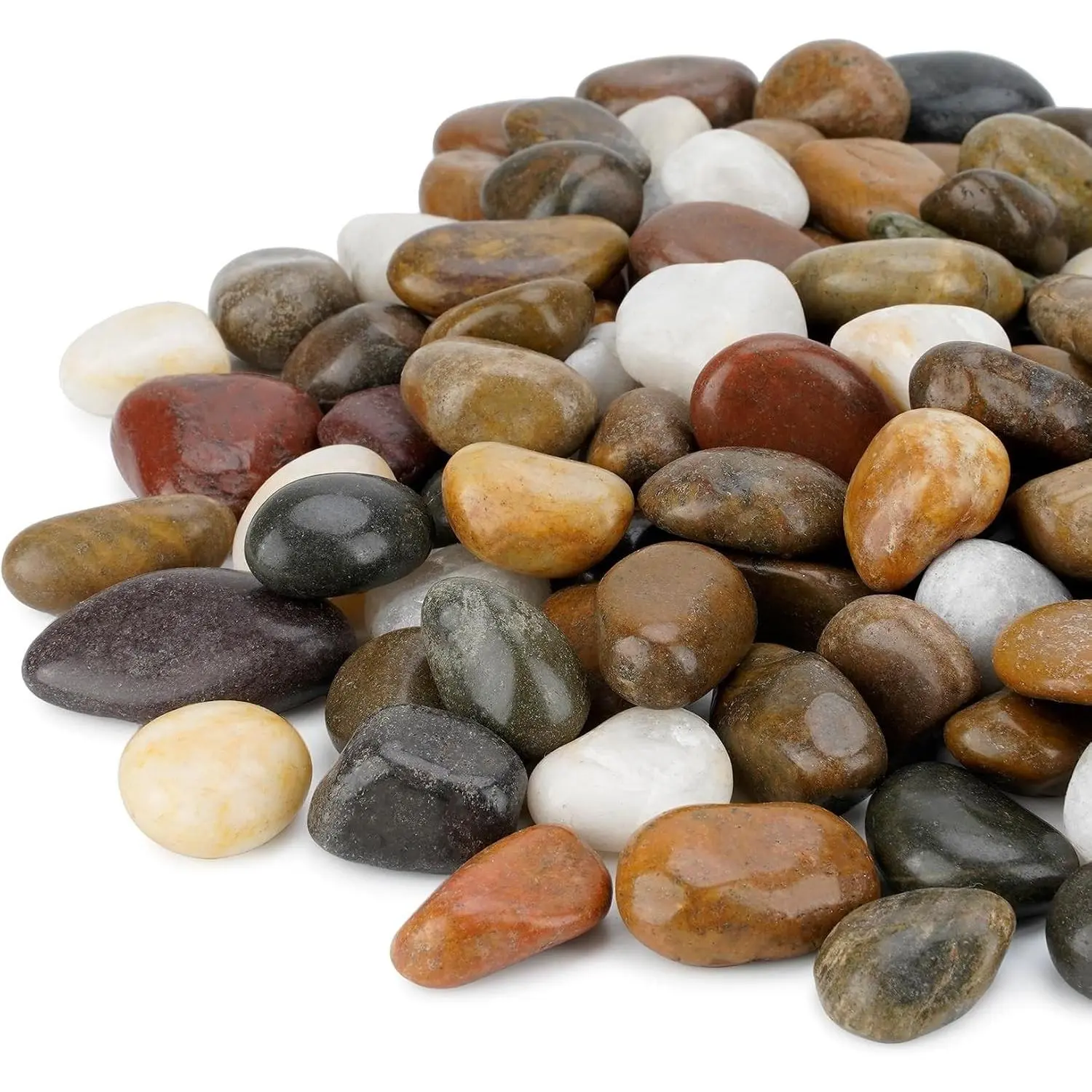 5 lbs River Rocks, 3/8" Decorative Ornamental Pebbles | Landscaping Stone, Mixed Color Pebbles, Natural Decorative Stones, Aquarium Gravel, For Potted Plants, Vase and Home Decor