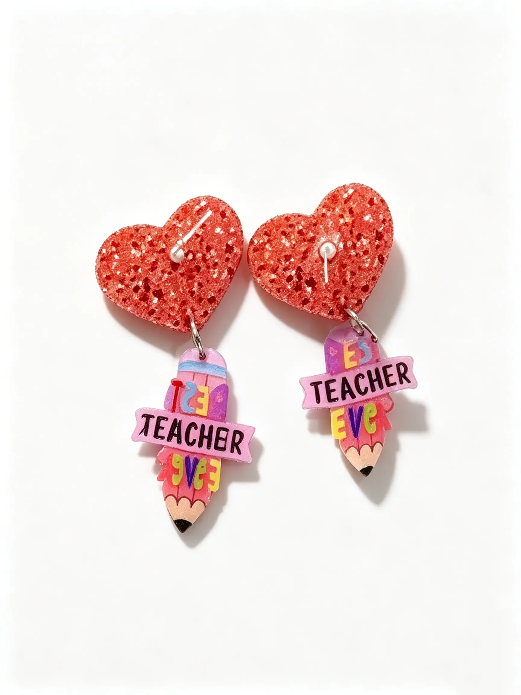 Teacher Appreciation Earrings for Women, Best Teacher Ever Pencil Charm Earrings, Back to School Gift