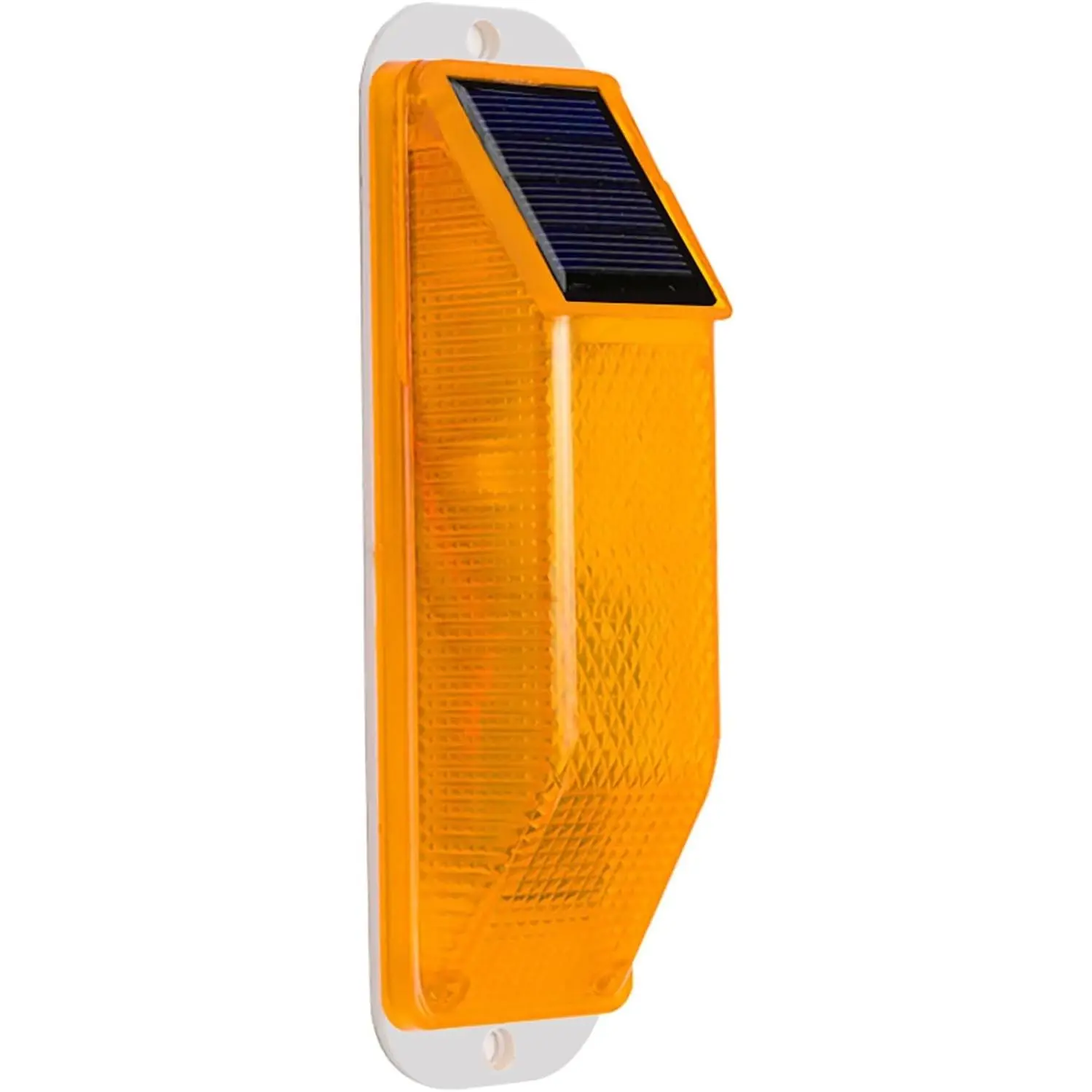 Solar Strobe Warning Light: Sensitive LED Warning Lamp High Bright Waterproof IP65 Flashing Beacon Barricade Construction Safety Traffic Light for Driveways Dock (Yellow)
