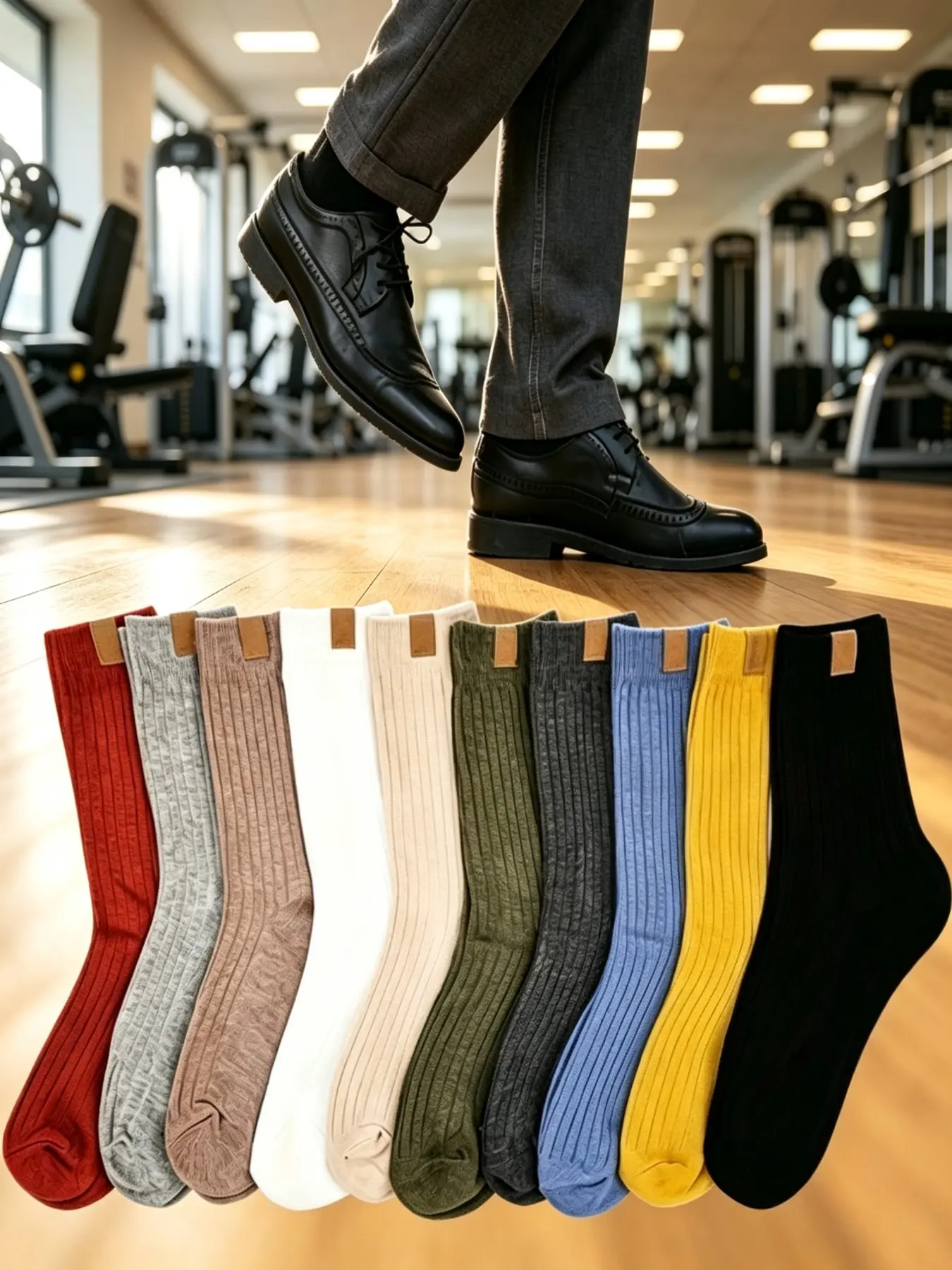 10 Pairs Multicolor Vertical Stripe Men's Casual Crew Socks, Comfortable for Office, Outdoor, Daily Wear, Perfect Gift for Holidays