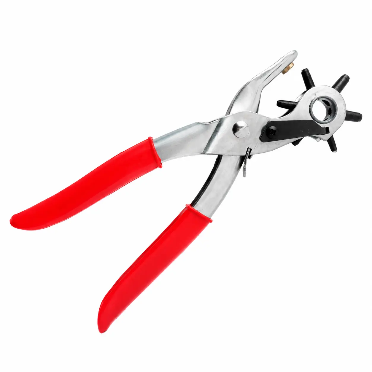Heavy-Duty Multi-Function Punch Tool for Leather Working Crafters - Adjustable Round, Oval, Slotted Hole Sizes for Belts, Accessories; Precision-Cuts Cardstock, Fabric, Thin Materials