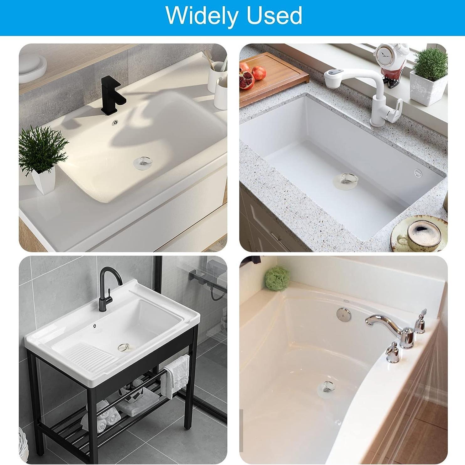 6 Pcs/set Sink Stopper with Loop, Drain Stopper for Kitchen, Bathroom, Laundry Sink, Bathtub, Bath Tub Accessories