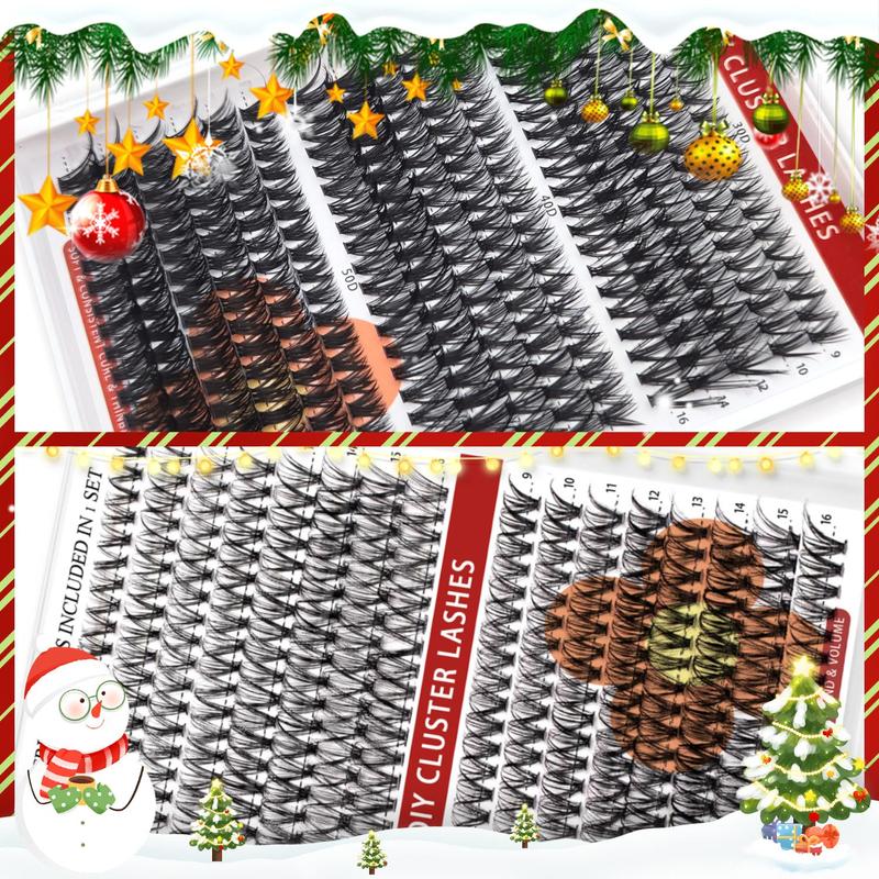 Eyelash Extension Kit, 1 Box Individual Lashes Clusters Diy Lash Extensions Kit & Lash Glue & Tweezers, Eyelash Bonding Tools, Eye Makeup Products for Women & Girls, Wispy Eyelash Clusters, Eyelashes Extension Kit