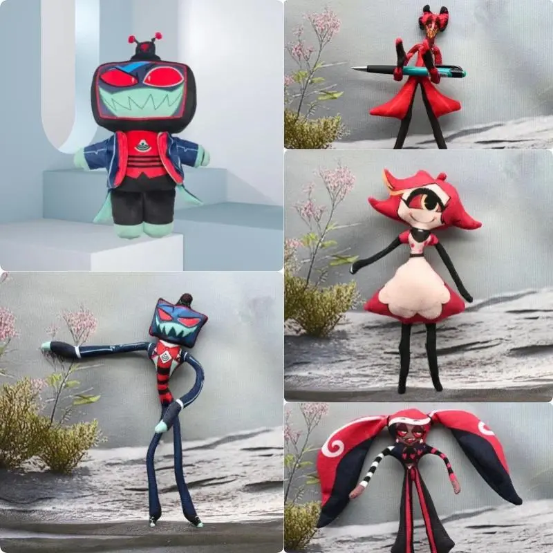 Hazbin Hotel S2 Villainous Vox Plush Doll - Soft Stuffed Cartoon Toy with Abstract Joints, 28-29cm Easy-Hanging House Decor, Party Gift Ideas for Fans, TV Collectible (As Picture Shown)