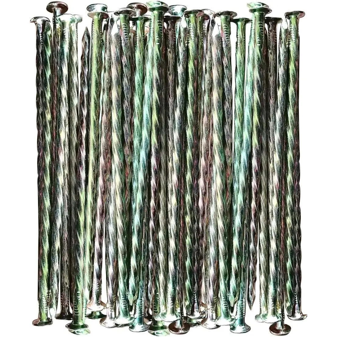 Artificial Turf Stakes, 35 Count 6-Inch - Galvanized Metal Spiral Landscape Spikes, Heavy-Duty Rust Resistant Anchoring Spikes for Fake & Artificial Grass Landscaping