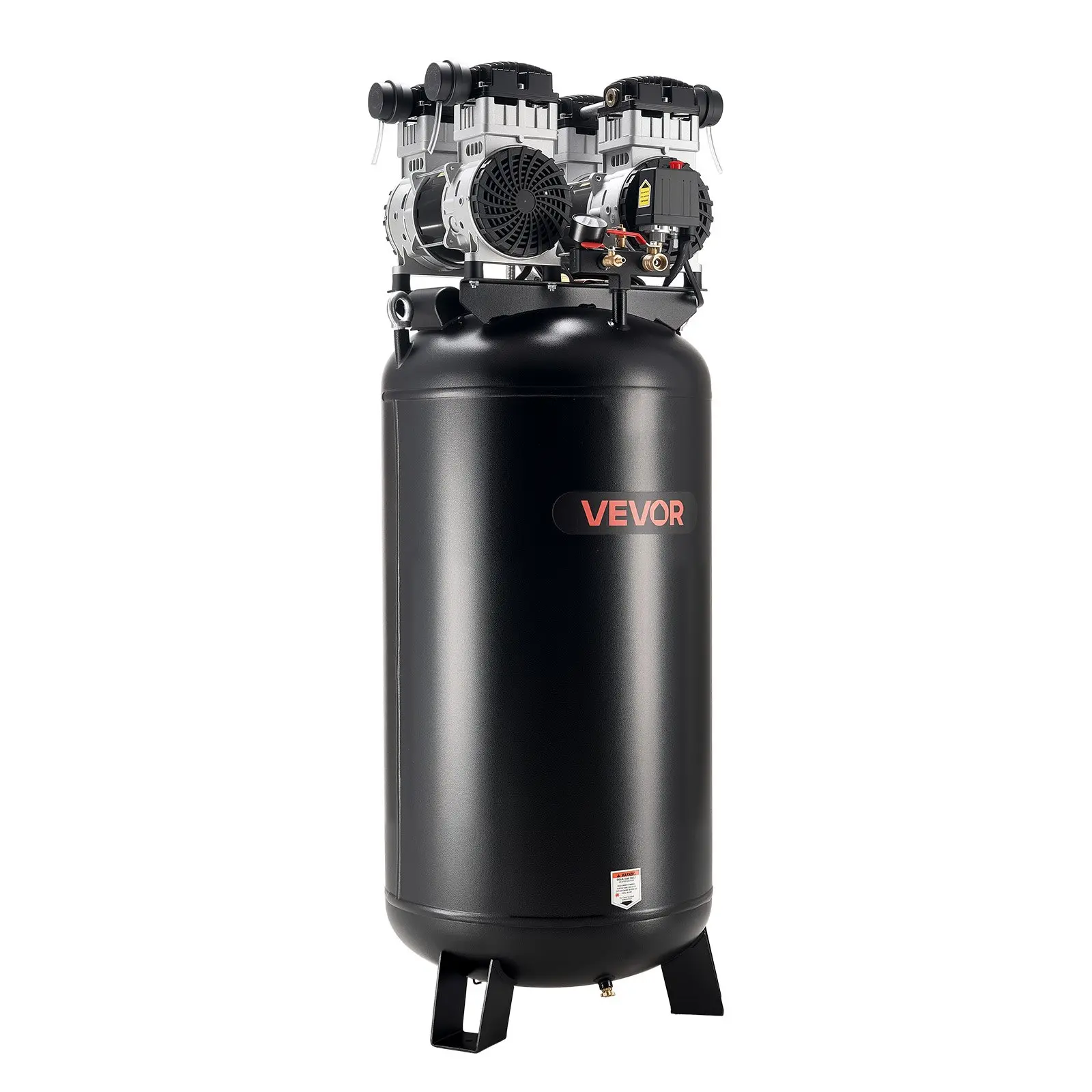 【DealsForYouDays】VEVOR 60 Gallons Heavy-Duty Air Compressor, 4HP 10SCFM at 90PSI Air Compressors with Max 125PSI Pressure, Oil-Free Compressor Tank for Industrial Manufacturing, Large Workshops (230V 60Hz, No-Plug)