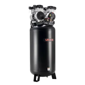 【DealsForYouDays】VEVOR 60 Gallons Heavy-Duty Air Compressor, 4HP 10SCFM at 90PSI Air Compressors with Max 125PSI Pressure, Oil-Free Compressor Tank for Industrial Manufacturing, Large Workshops (230V 60Hz, No-Plug)