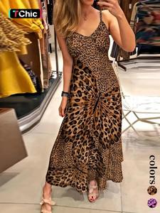 women's leopard & butterfly print cami dress, fashion casual spaghetti strap sleeveless dress for daily outdoor wear, women dress for summer,  dresses for women