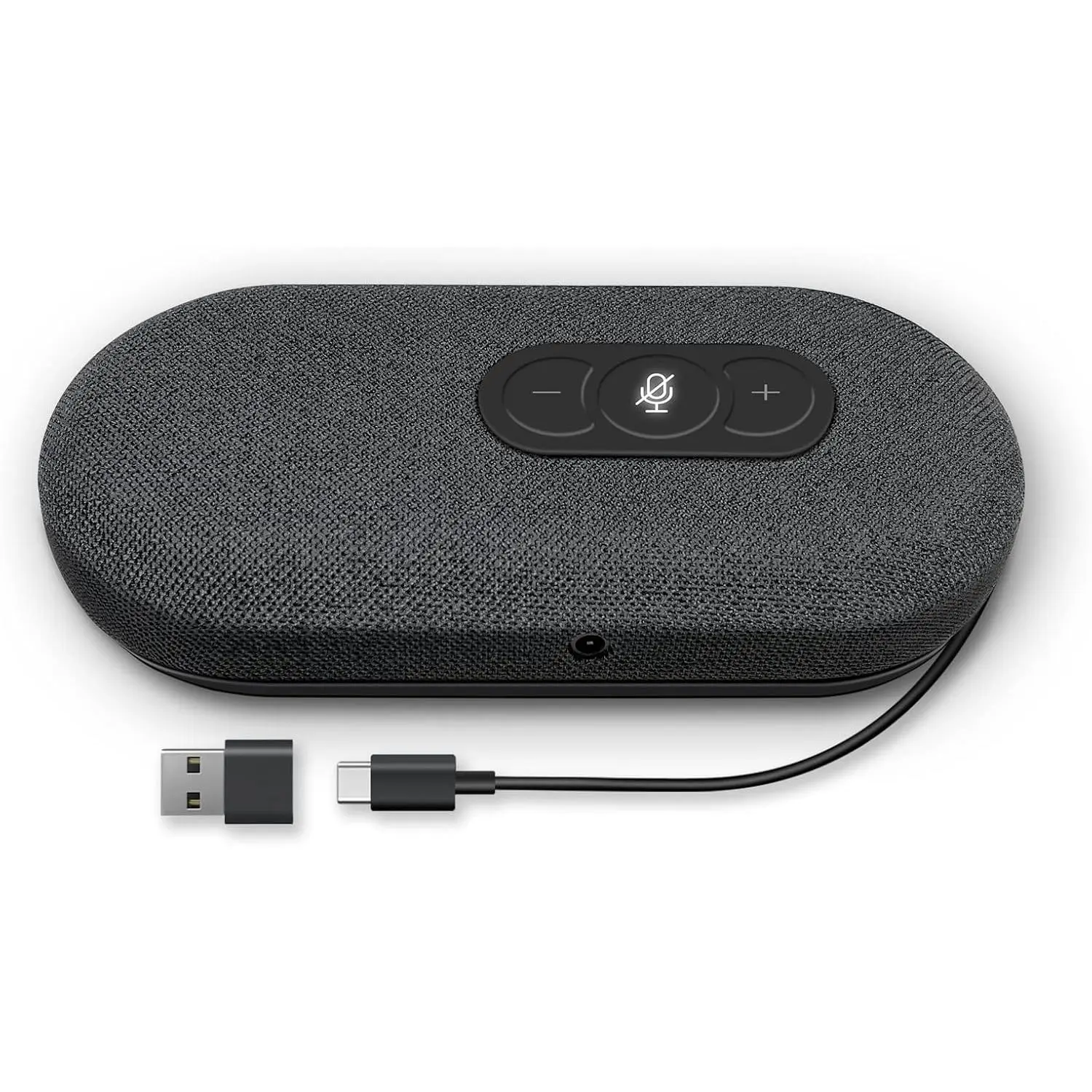 Portable Compact USB Speakerphone with Plug, 360-Degree Voice Pickup, Noise Reduction, Echo Cancellation, PC-Compatible Conference Speaker with Microphone for Office Calls (Works with Zoom, Teams, Skype, Enhanced Audio)