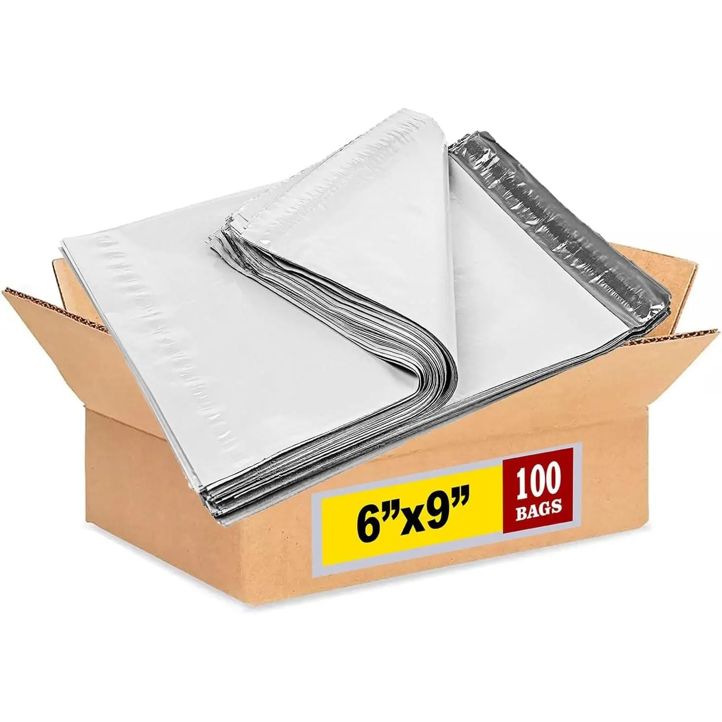 100 - 6X9 Premium Matte Finish Self-Sealing Non-Padded White Poly Mailers/Mailing Envelopes/Bags (iMBA-1PM-100)