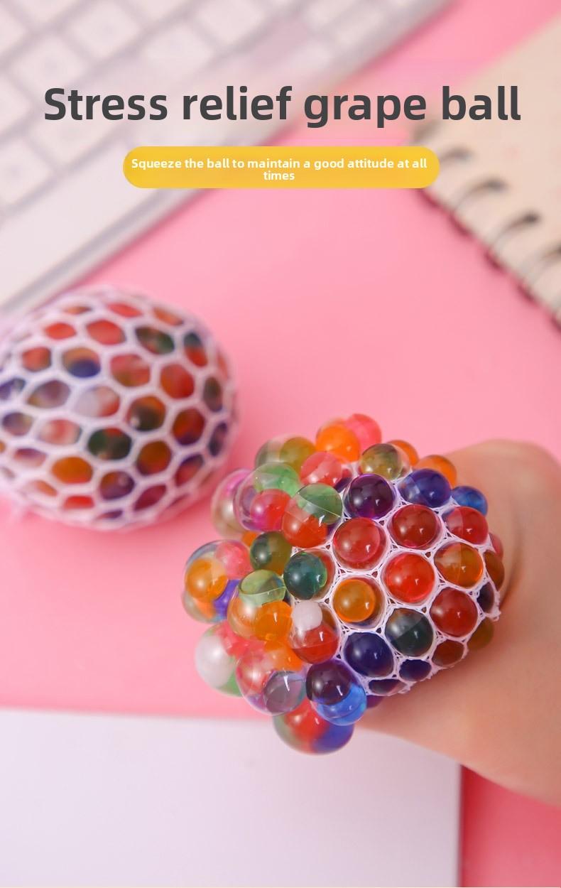 Stress Relief Grape Balls Squishy Balls, Squeezable Fidget Toys for Adults Kids Anxiety Relief, Large Size Stress Ball Gift for Boyfriend