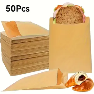50-Pack Parchment Sandwich Bags, Perfect for Picnics and Barbecues, Ideal for Delis and Bakeries