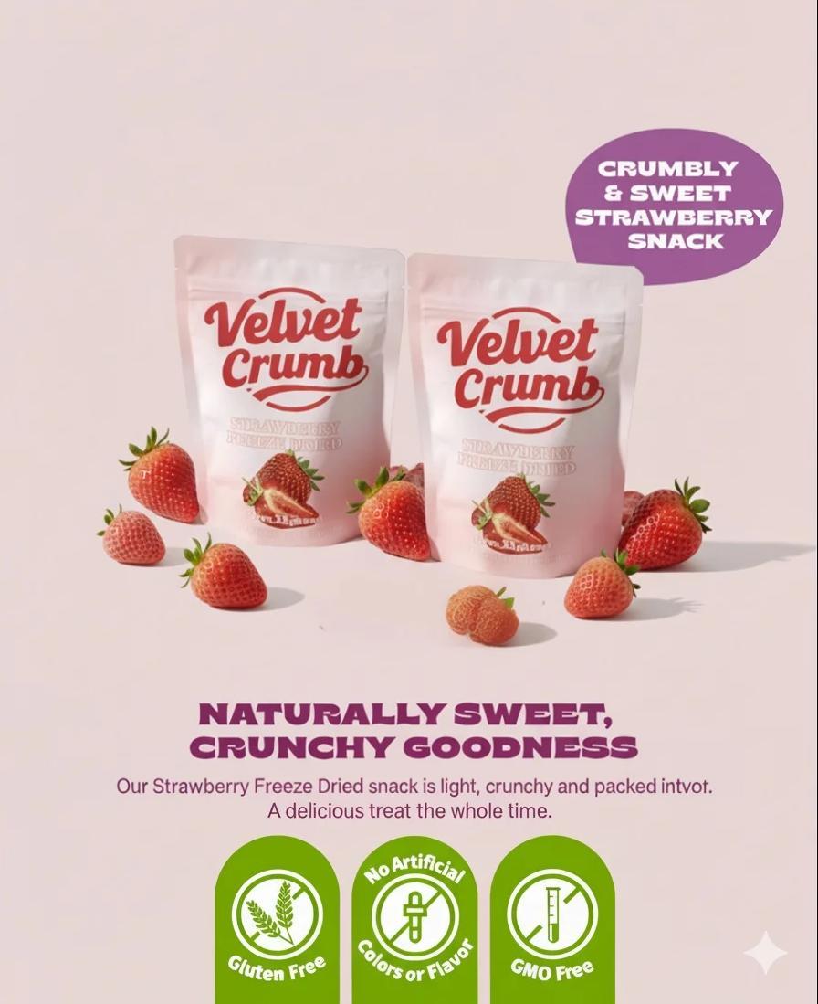 Freeze Dried Strawberries, 25g x 6 Packs, Crispy Natural Fruit Snacks, No Added Sugar, Gluten-Free, Non-GMO, Perfect for Travel & On-the-Go Dry