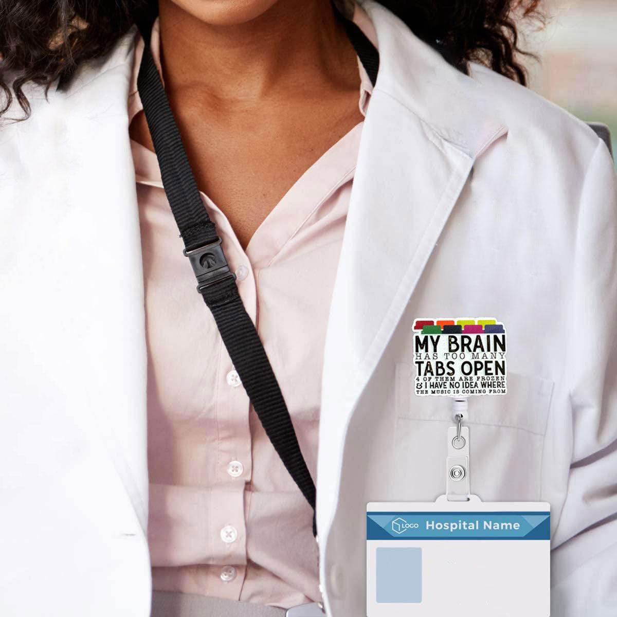 Retractable Badge Reel, Retractable Badge Holders, 1 Count Acrylic ID Holder with Clip, for Nurses, Doctors, Students & Office Staff, Identification Badges & Supplies