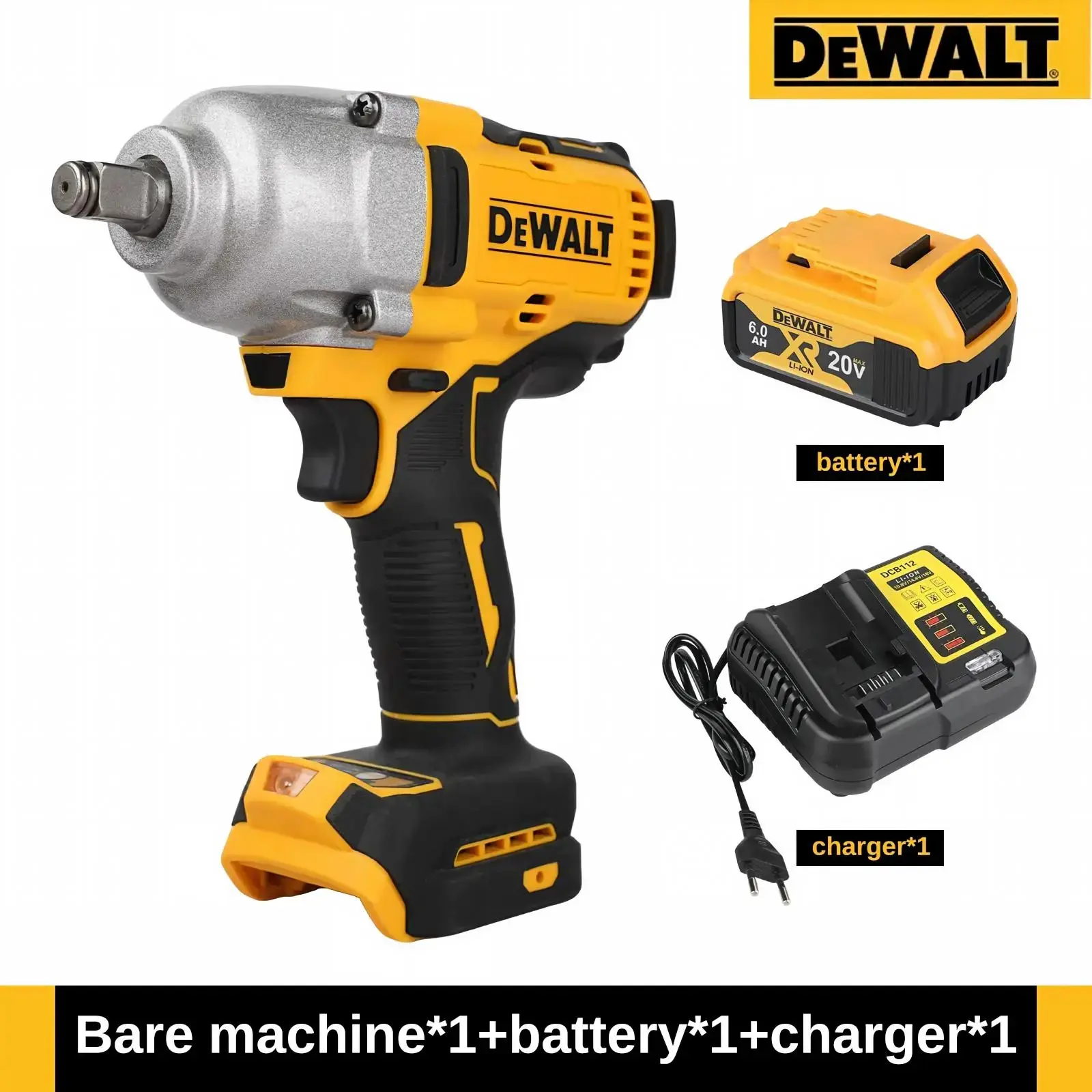 DEWALT DCF900 1/2" Cordless Impact Wrench, Complete Hand Tools & Hardware Power Kit, Full Set