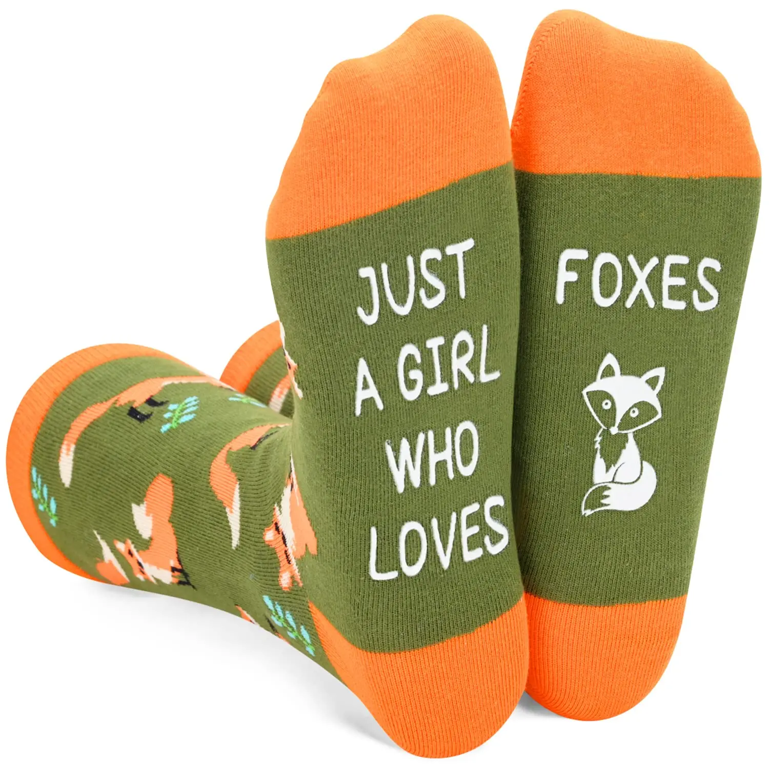 Zmart Fox Socks for Women Girls, Funny Novelty Crazy Silly Cool Gifts for Her Just A Girl Who Loves Foxes
