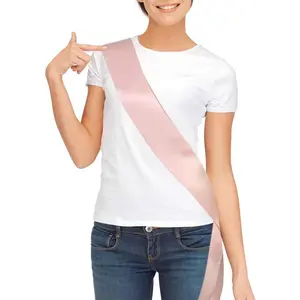 Satin Plain Sash Make Your Own Rose Gold Sash for Party Decorations