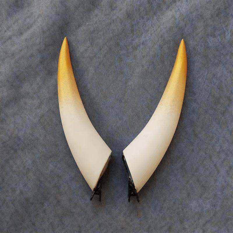 10/14/18cm Gradient Halloween Devil Horns Cosplay Horns Head Clip Headwear Cool Dark Gothic Hairwear Cosplay Props Accessories