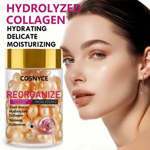 Snail Mucus Essence Capsules, Unisex, 44g New Design, Contains Collagen, Ginseng, Deep Hydration, Moisturizing Skincare Supplement