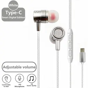 The Latest Model of Wired In-Ear Headphones Can Be Used for Calling, Listening to Music, Singing, And Other Functions When Connected to a Mobile Phone. It Features a Microphone, Type-C Interface, And Is Plug-And-Play. Available in Black And White