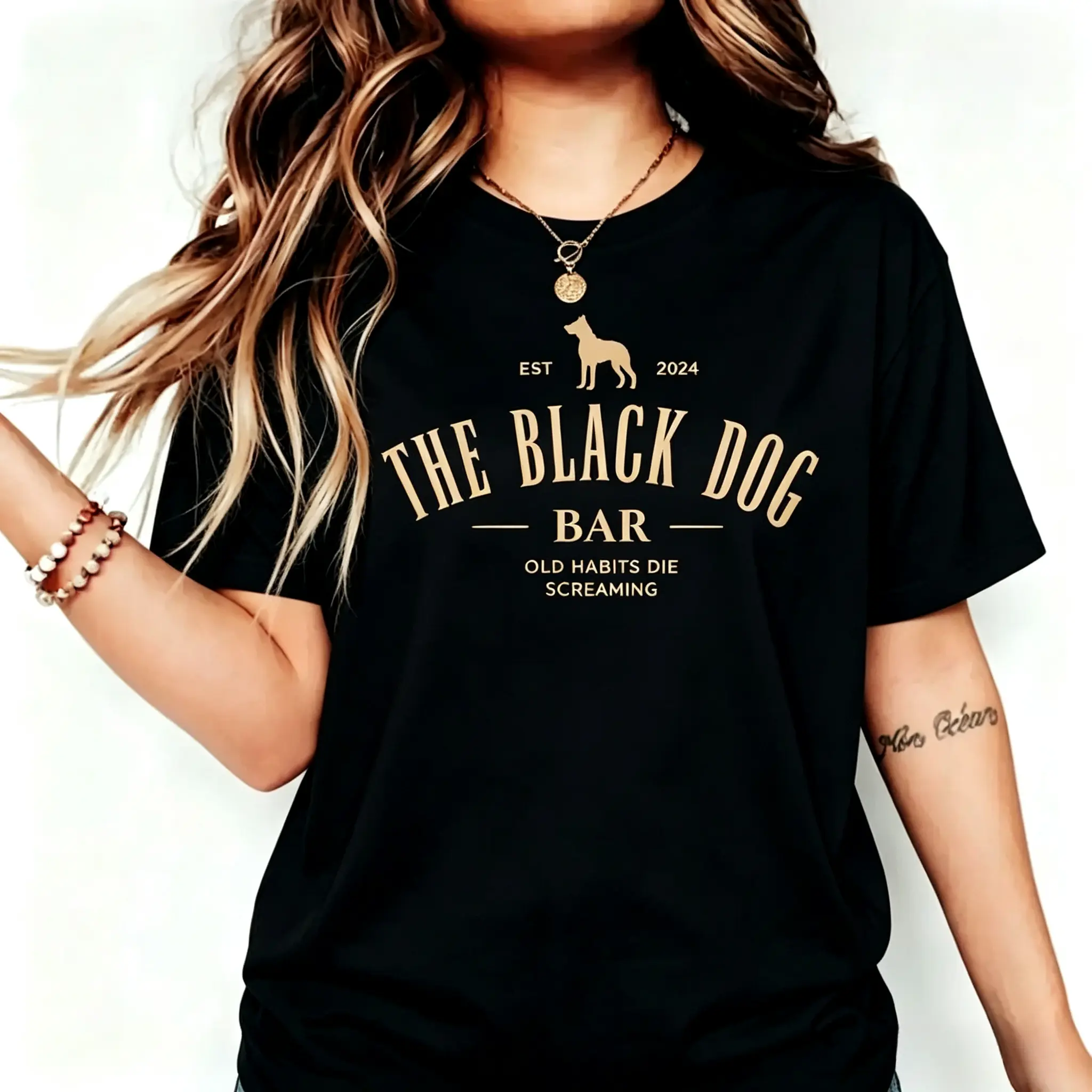 Minimalist The Black Dog T shirt Unisex Concert Gift Idea For Friend Era Tour T-shirt Tops