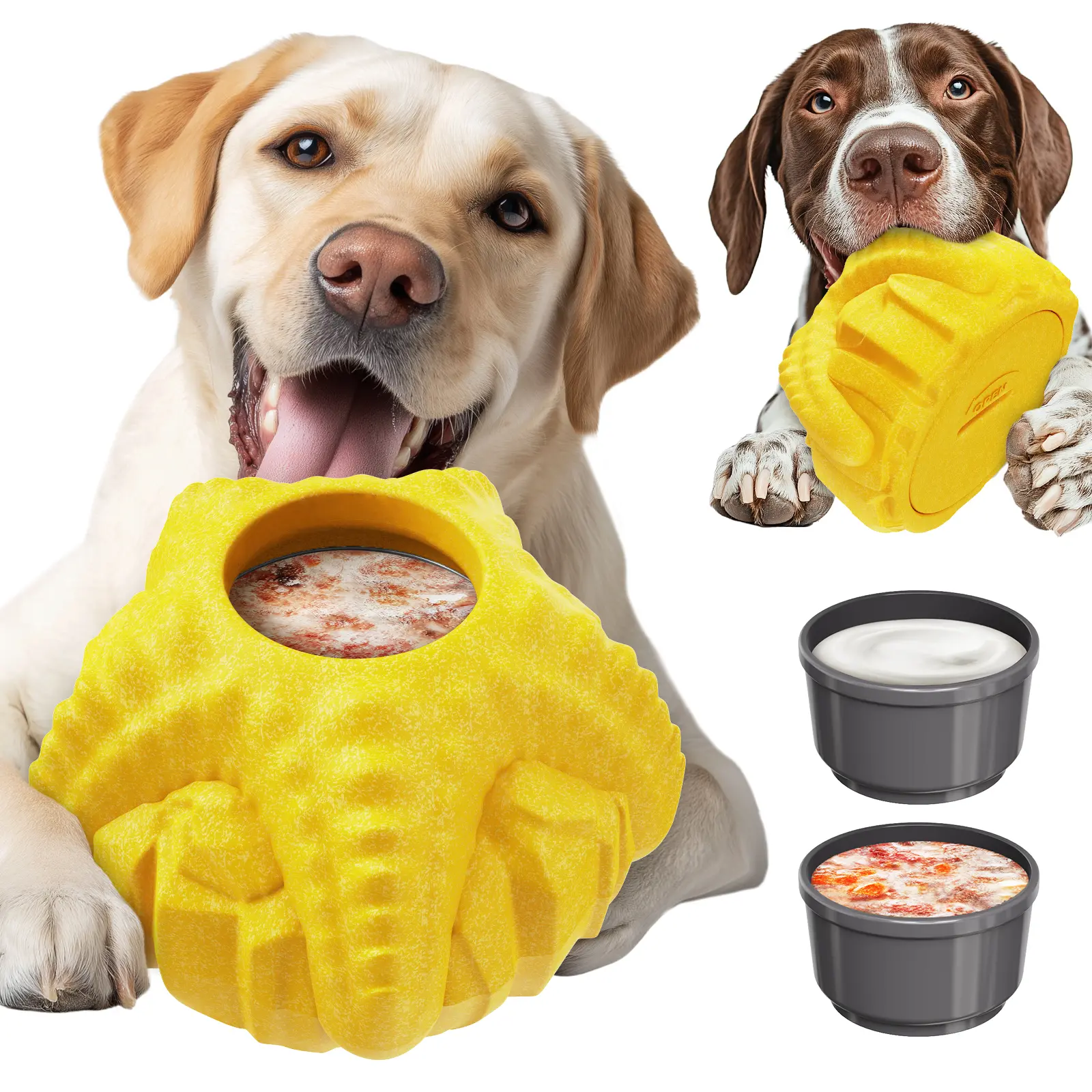 Dudpud 3-in-1 Starfish Fillable Freeze Enrichment Dog Treat Dispenser Chew Toy