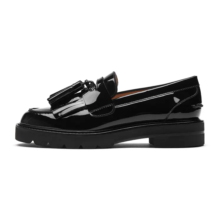 Stuart Weitzman Women’s Black Genuine Leather Round-Toe Slip-On Casual Shoes Verifiable, with credentials and supporting global authentication