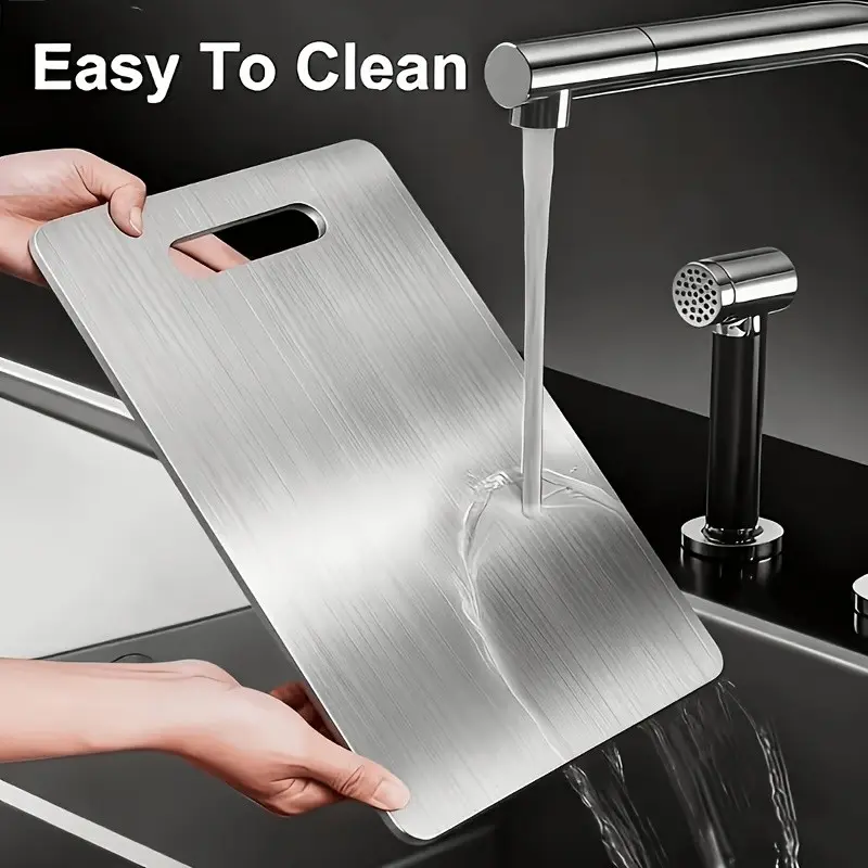 2026 Premium Cutting Board - Double-Sided, Stainless Steel for Kitchen and Catering Use; Great Value; Ideal for Small Kitchens, RVs, and Small Households; Simple, Durable, and Safe; Suitable for Vegetables, Fruits, Chicken, and Beef; Easy-to-Clean Kitchen