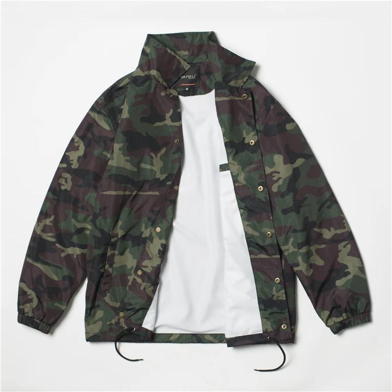 Kyn Apparel  hip hop streetwear plain black  jacket vintage waterproof camouflage camo lightweight oversized windbreaker
