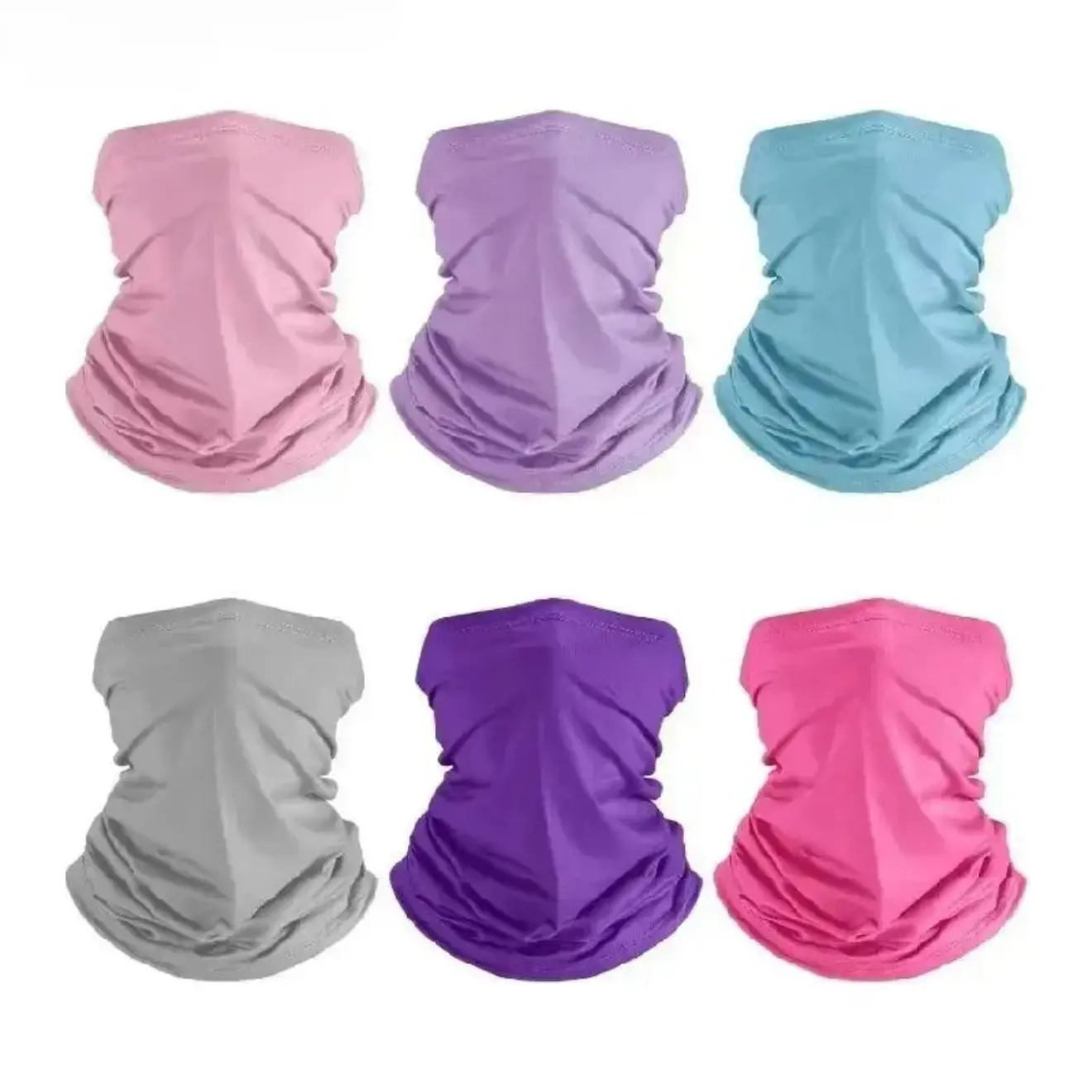 6-Pack Neck Gaiter Masks, Quick Dry Stretchy Unisex Bandana with Lock Edge, Breathable UV Protection Face Covering for Outdoor Sports, Athletic Face Masks, Face Mask Scarf