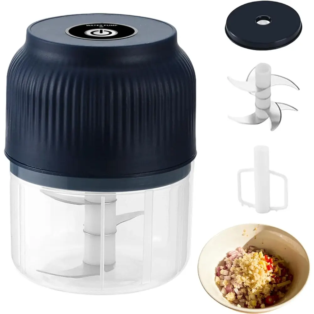 Electric Garlic Chopper, Mini Garlic Mincer Electric with Lid, Wireless Electric Food Chopper for Garlic, Onion, Ginger, Chili, Spices