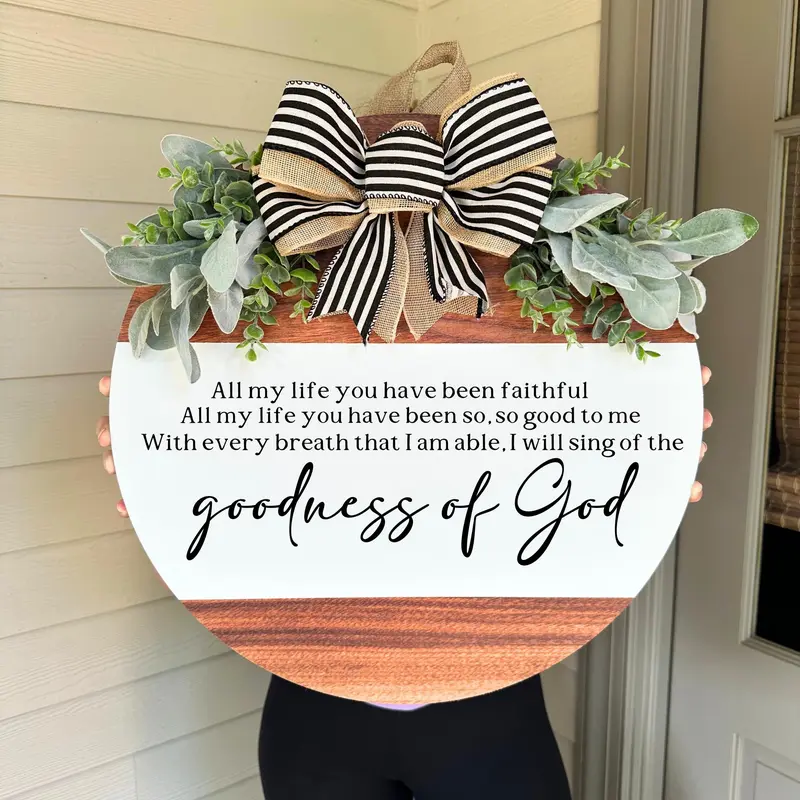Goodness of God Sign, Christian Door Decor, Scripture Door Sign, Bible Verse Door Sign, Outdoor Plaques & Wall Decor, Front Door Decorative Sign, Wooden Decor Plaque, Wooden Home Sign