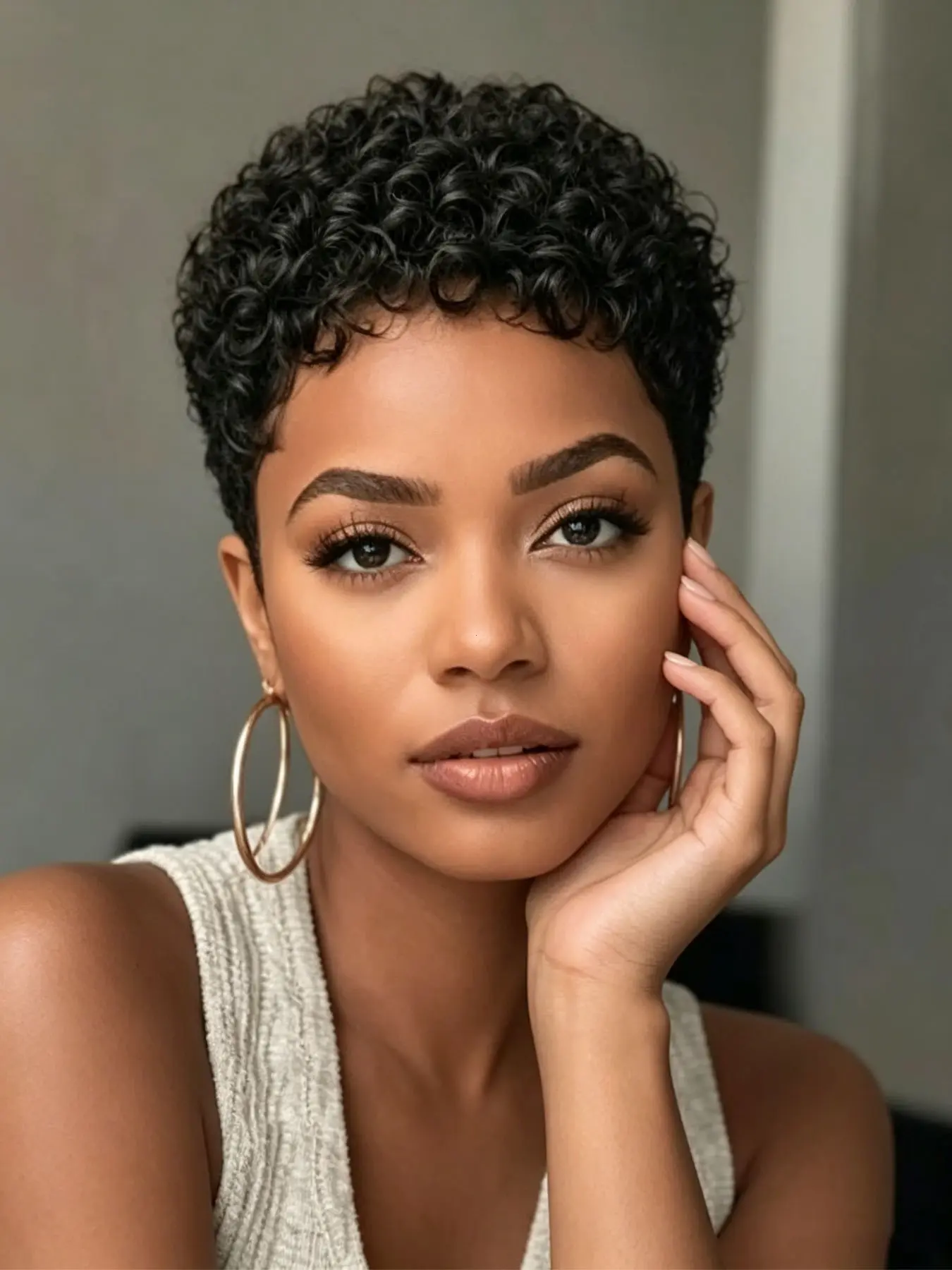 Short Pixie Cut Wigs for Women, Synthetic Kinky Afro Pixie Wig, Natural, Short Curly Hair, Stylish Haircut, Coily Textured Wigs