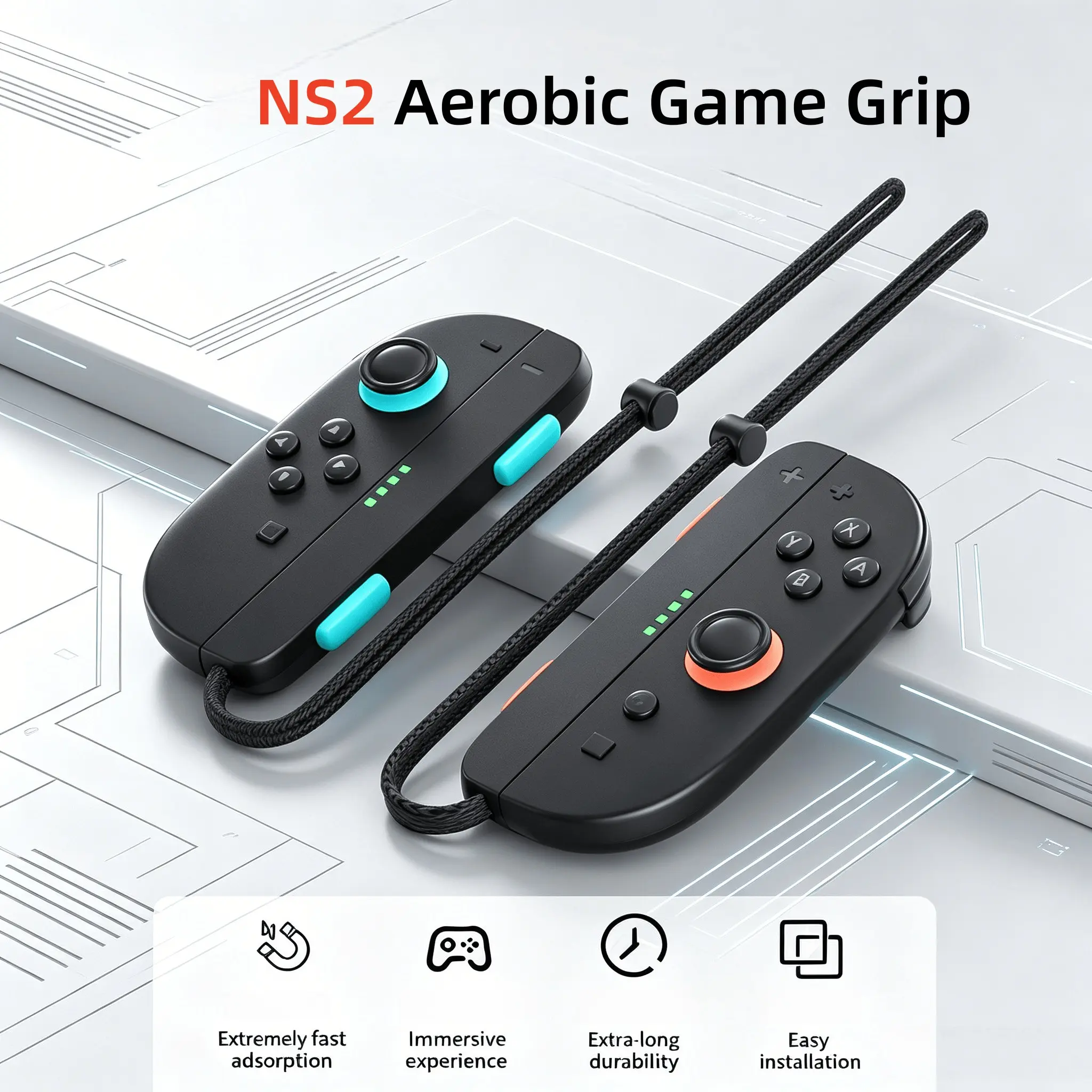1 Pair Switch 2nd Gen Controller Wrist Straps, Comfortable Grip, Durable Design, Perfect Fit for Gaming Accessories