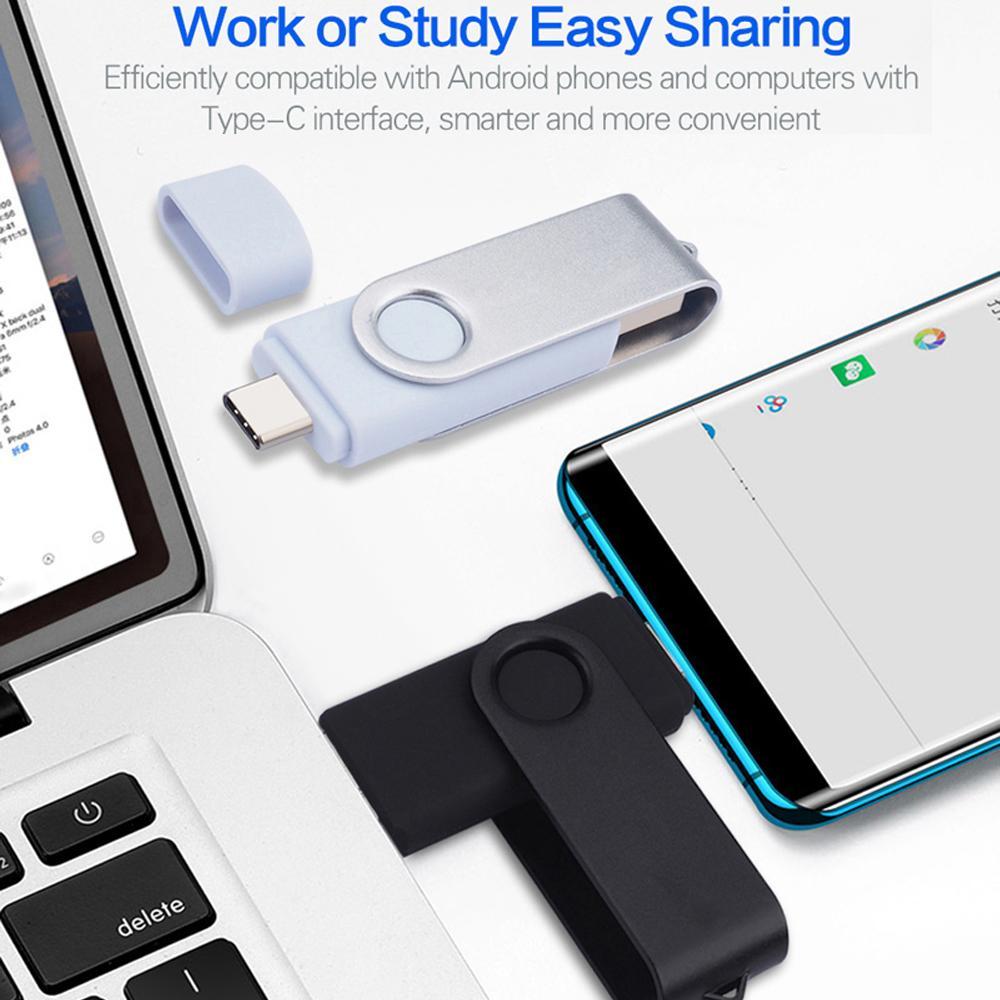 USB Flash Drive, 2-in-1 USB 3.0/Type-C OTG Memory Stick (1 Pc), Thumb Drive External Storage for Android Smartphones, PC, Mac and Laptops