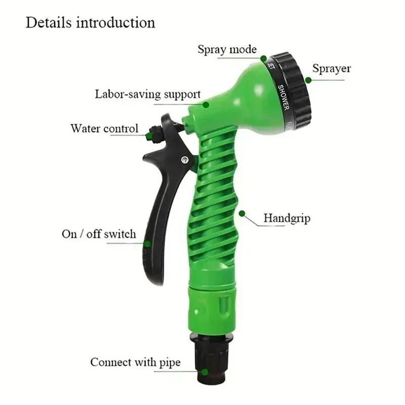 25FT-75FT Expandable Magic Hose Lightweight Design Durable Materials 7 Water Spraying Functions Gun Home Garden Watering Tools