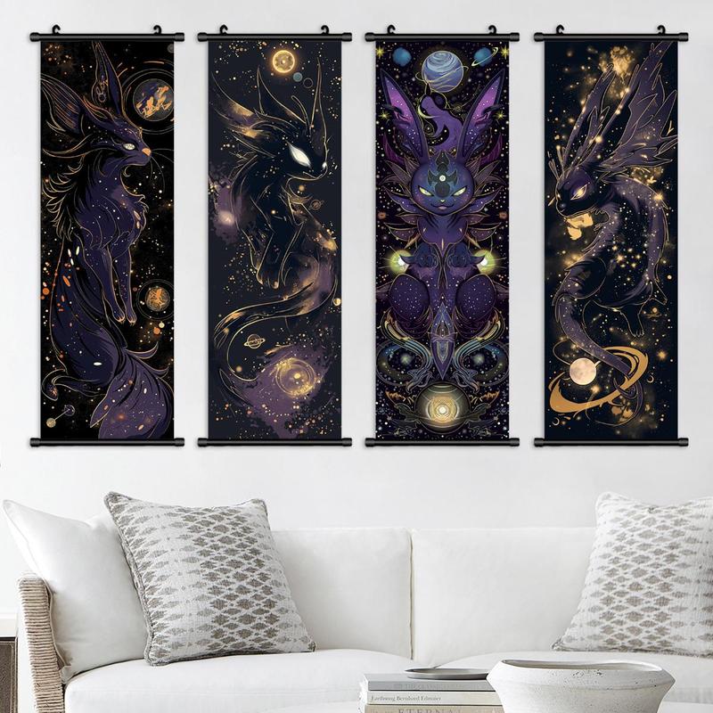 Animal Pattern Wall Art, 4 Counts/set Vintage Pet Pattern Decorative Painting, Exquisite Home Decorative Art, Wall Art Decor for Home Living Room Bedroom