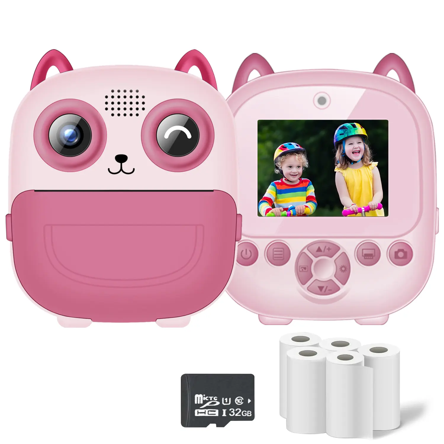Kids' Instant Print Camera with 48MP/1080P Video, IPS Screen, App Connect, Print Any Photo, 32G SD Card, Selfie Digital Camera for Christmas Birthday Gifts