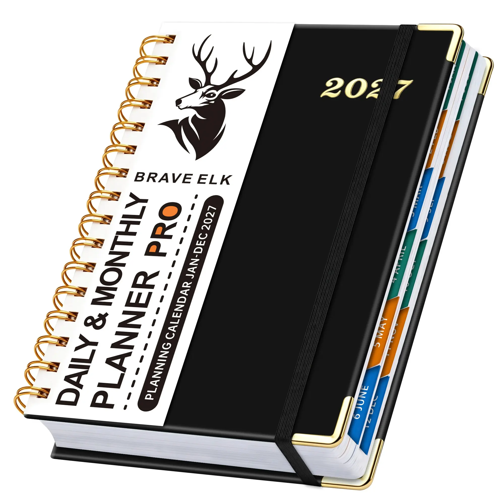 2027 Planner, Academic Calendar and Weekly Calendar Planner, January 2027 - December 2027, Hardcover Teacher-Student Plan Agenda Book with Labels, highly suitable for school office supplies, 5.75 inches x 8.31 inches