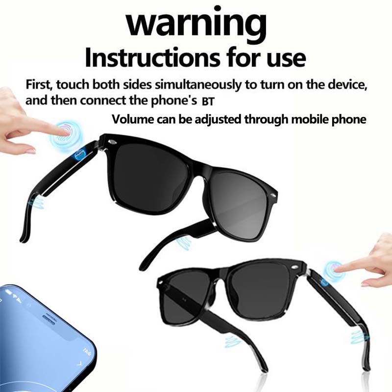 Smart Glasses with High-Quality Sound, Voice Calling, Bluetooth-Compatible with Fast Pairing, Large Capacity Long-Lasting Battery, Perfect Gift, Cool Gadget #GLOBAL PICKS Smart Glasses with High-Quality Sound, Voice Calling, Bluetooth-Compatible with Fast Pairing, Large Capacity Long-Lasting Battery, Perfect Gift, Cool Gadget #GLOBAL PICKS