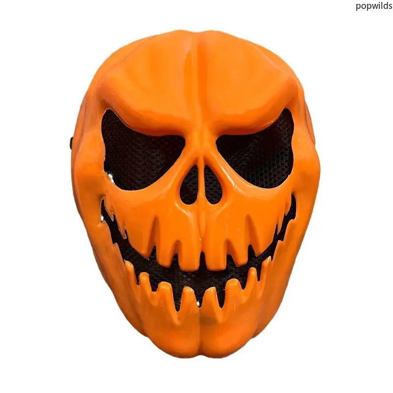 Unisex Halloween Plastic Full Face Mask - Pumpkin, Skeleton, Ghost, Devil Designs - Scary Look Prank Tool, Party Wear Cosplay Prop, Holiday Dress Up Costume Accessory Supplies
