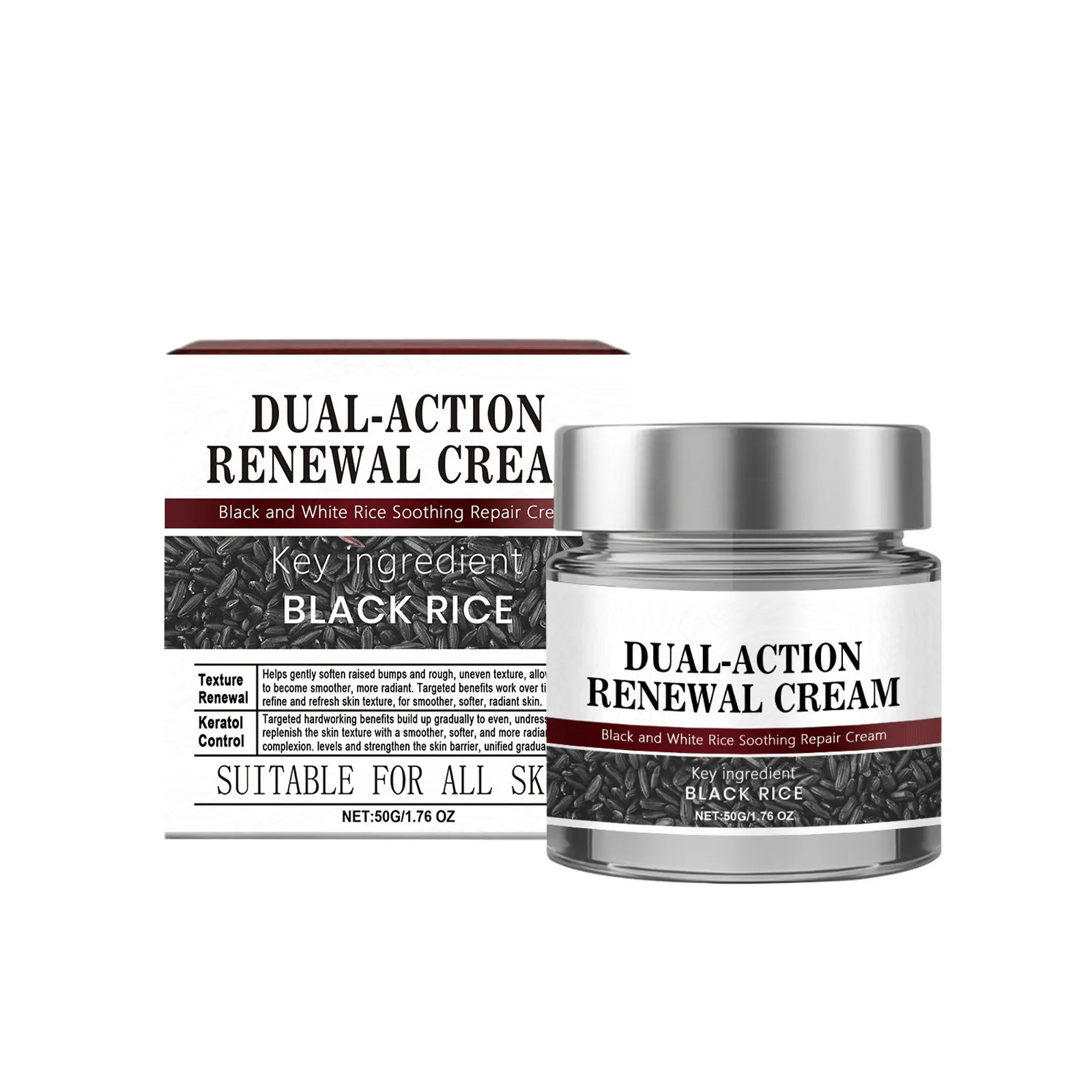 Black Rice Soothing Cream, Gentle Daily Skin Moisturizer, Leaves Skin Smooth & Soft