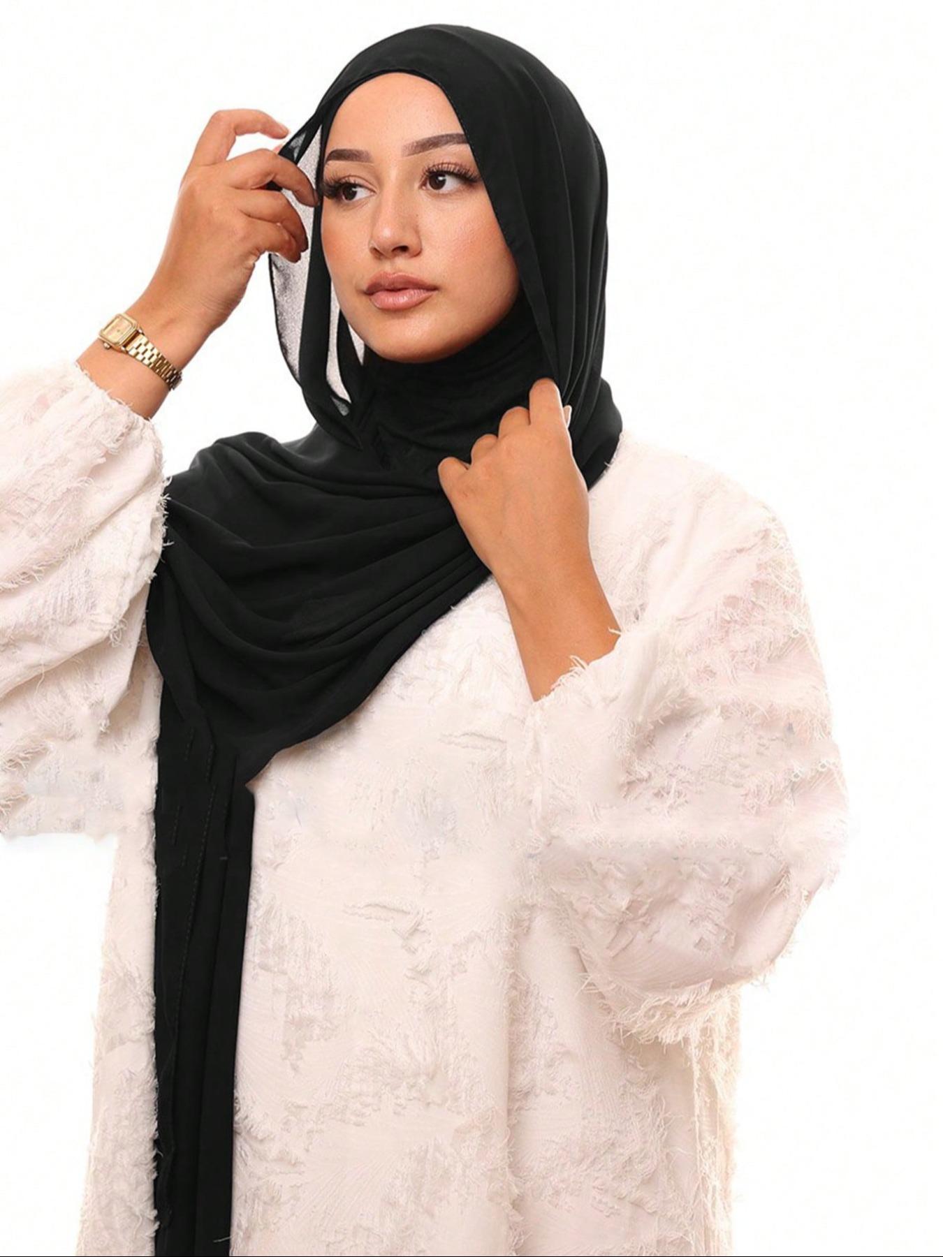 Women's Solid Color Khimar, Elegant Fashionable Hijab for Daily Wear, Casual Versatile Hijab for Women