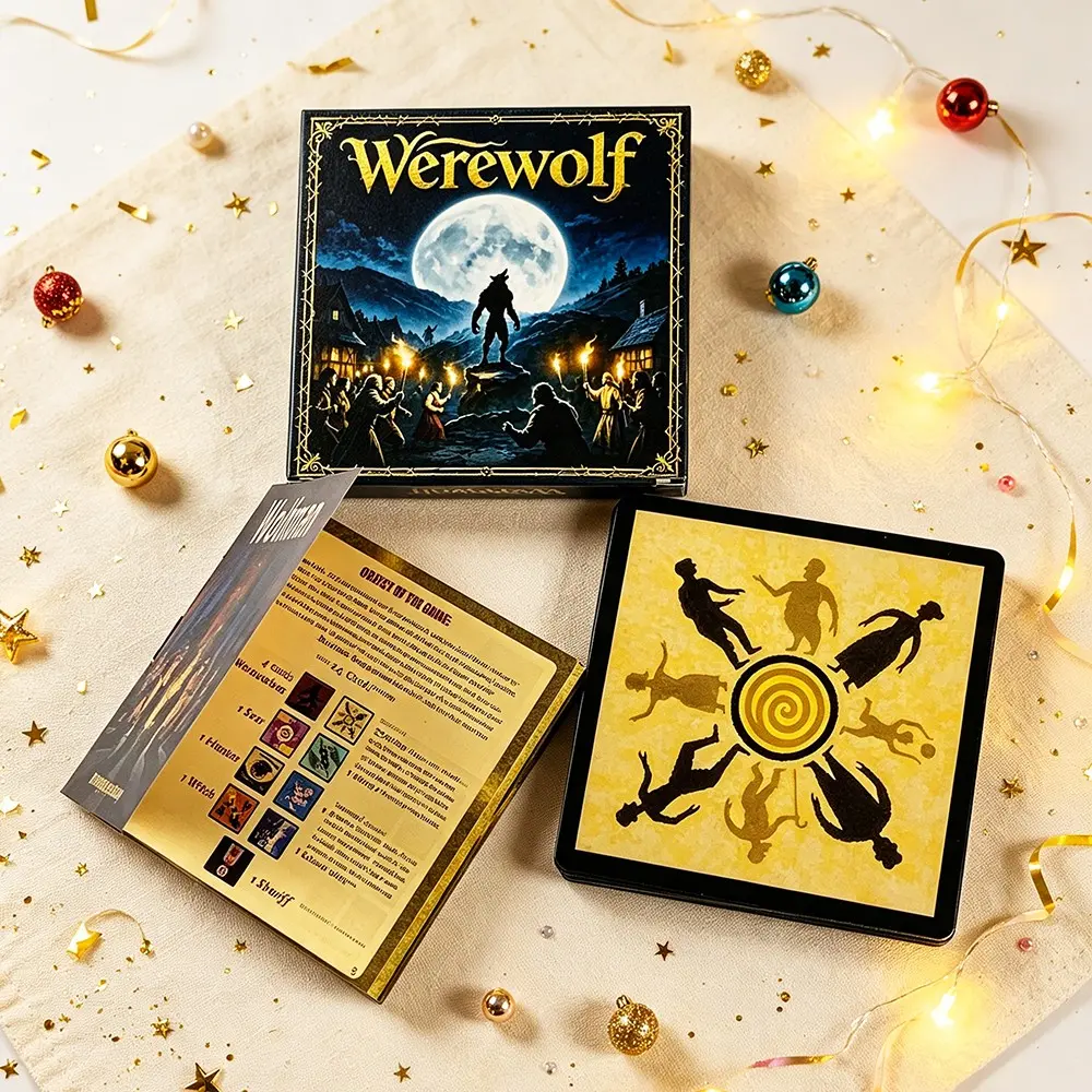 24-card set, Werewolf card board game, with paper game guide, Halloween and Christmas party interactive social game, role-playing deduction card game, icebreaker and interactive carnival