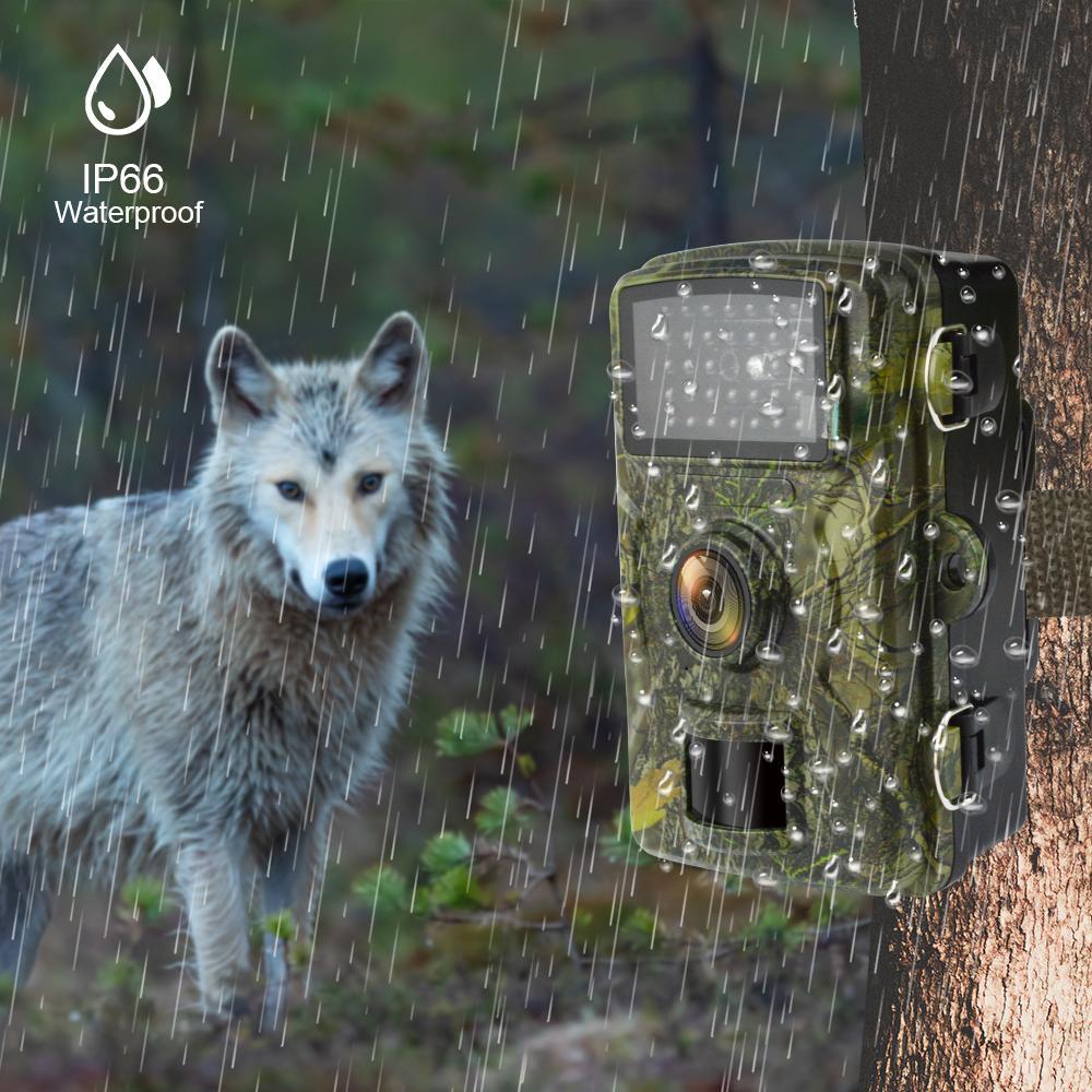 16MP Trail Camera, 0.8s Trigger Motion Activated Night Vision Game Camera, 720P IP66 Waterproof Hunting Camera for Outdoor Wildlife