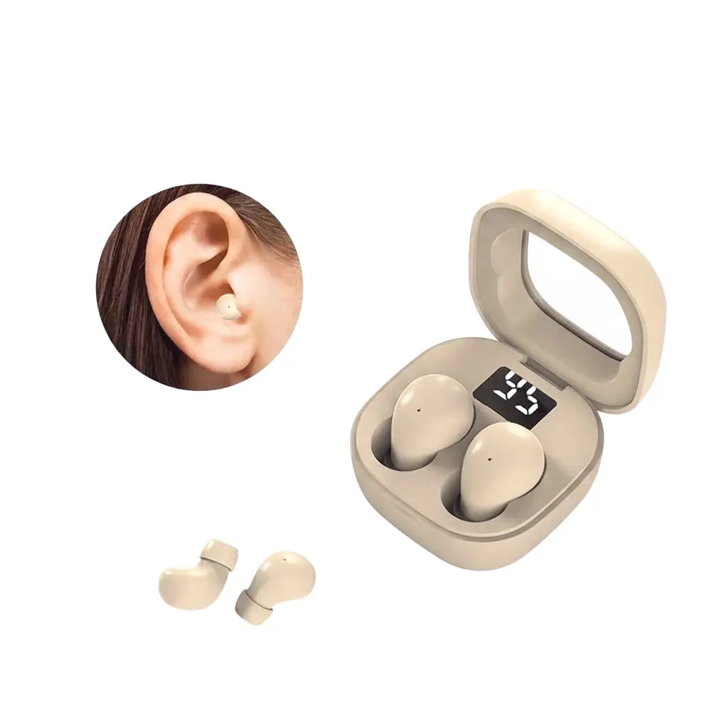 Ultra-Small Invisible Bluetooth Sleep Earbuds | 0.08 oz, Perfect for Side Sleepers, Noise Reduction, 25-Hour Battery Life, Discreet In-Ear Wireless Earbuds for Sleeping, Office & Travel