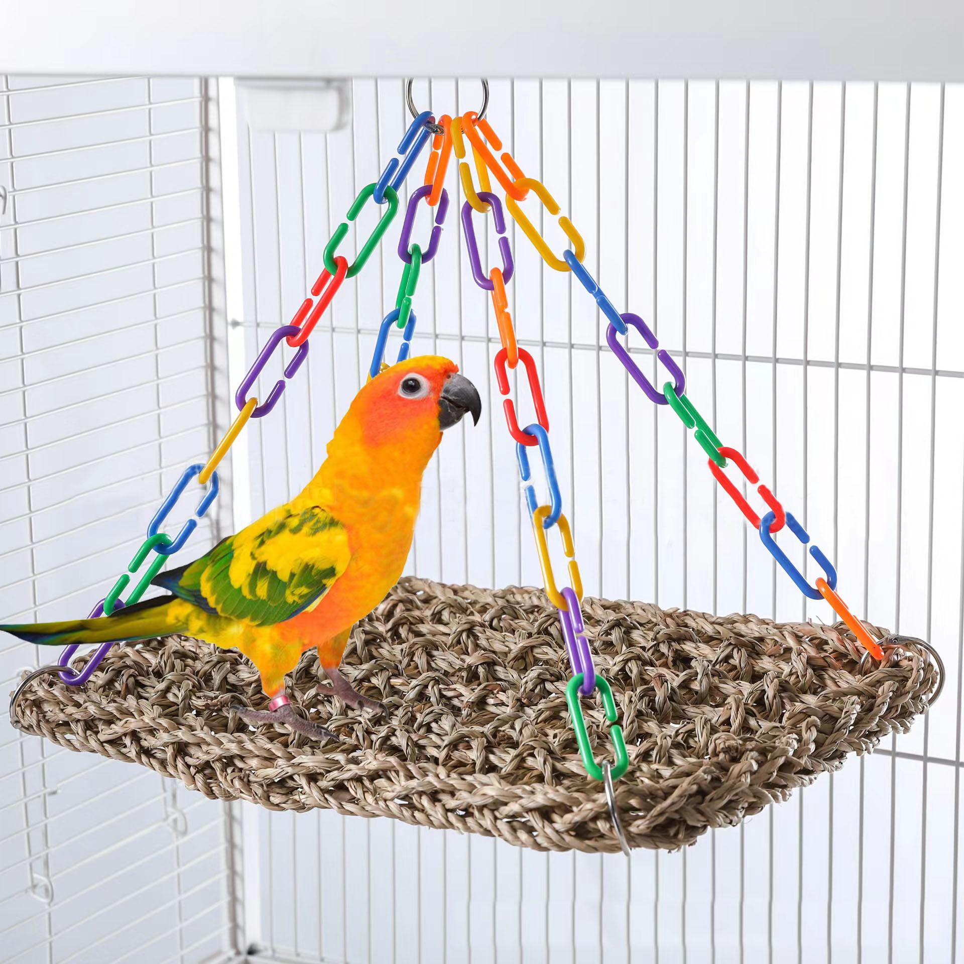 Reptile hammock, lizard basking platform hammock, aquatic plant woven hammock, straw lizard toy, birdcage parrot hammock